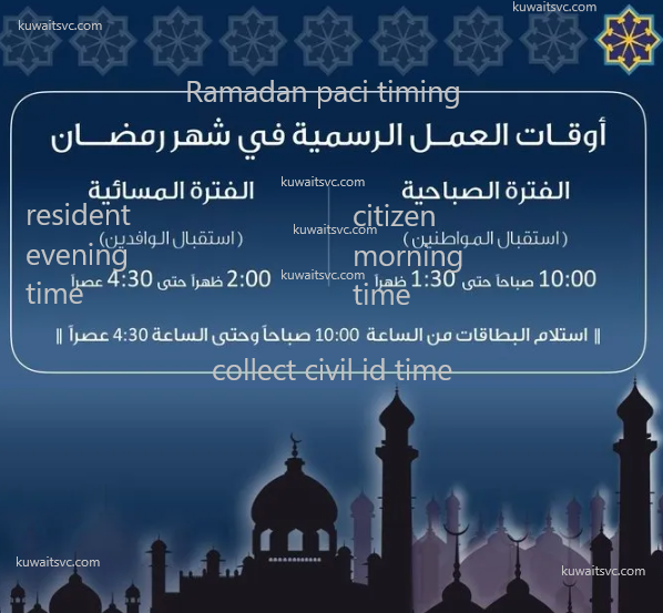 updates civil id office south surra timings in Kuwait 